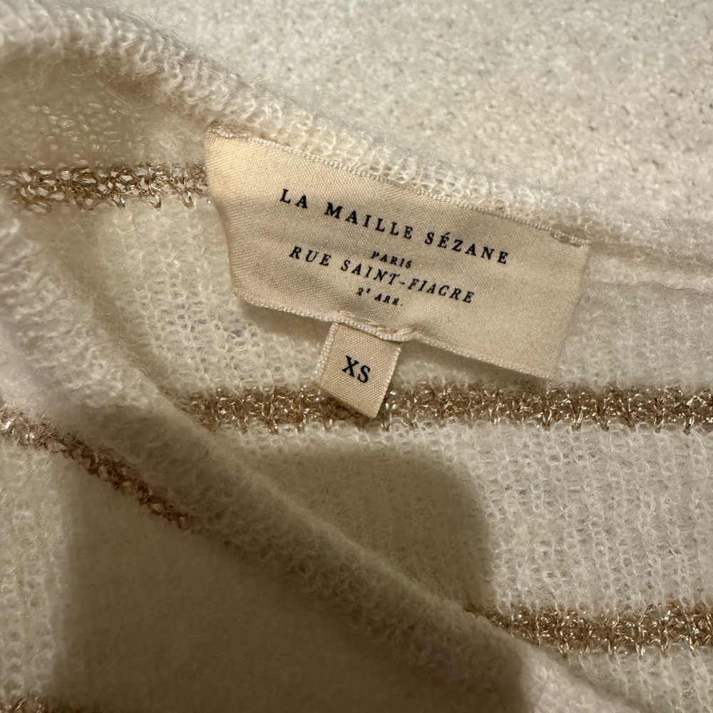 Sezane Gaspard Cardigan in Ecru/Gold - Picture 4 of 10